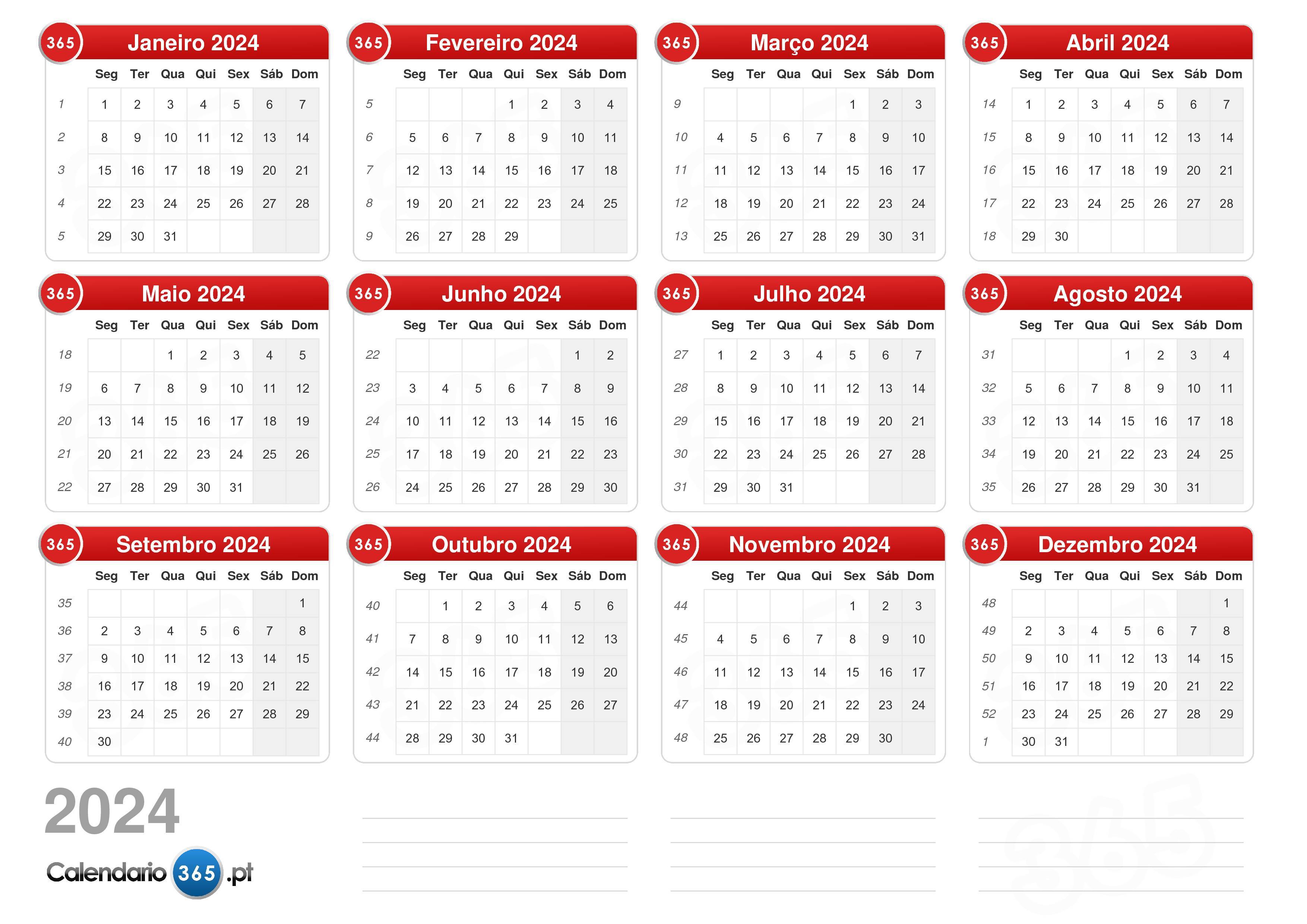 Calendário 2024